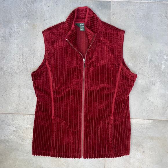 Vintage Women's L Woolrich Charcoal Gray Christmas Wool Zip Front Vest - Picture 1 of 10